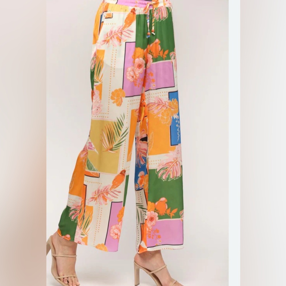 Karlie Multicolor Floral Wide-Leg Pants